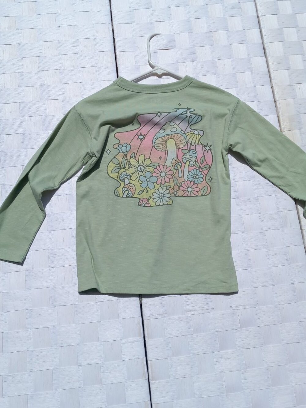 Pale Green Love & Mushrooms Long Sleeve TShirt